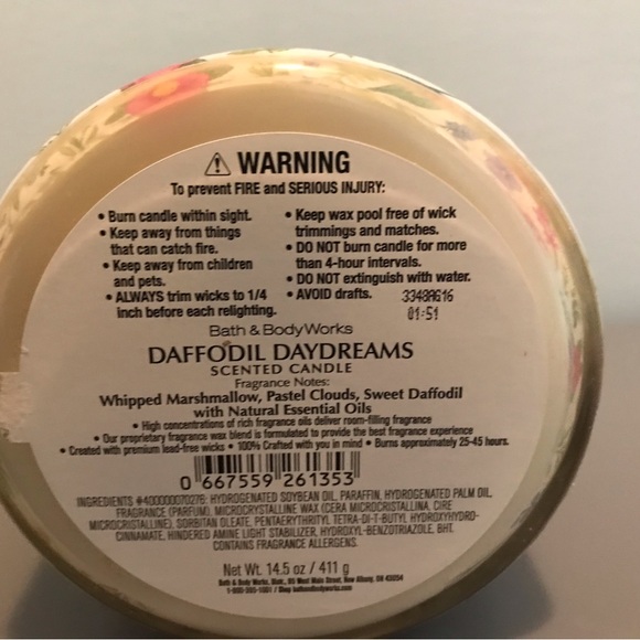 Bath & Body Works Daffodil Daydreams Scented Easter Candle. - Picture 3 of 5
